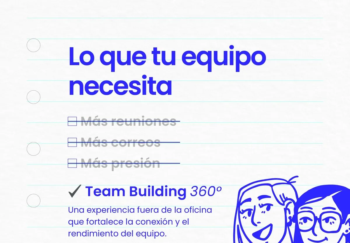 Pieza de campaña de team building corporativo